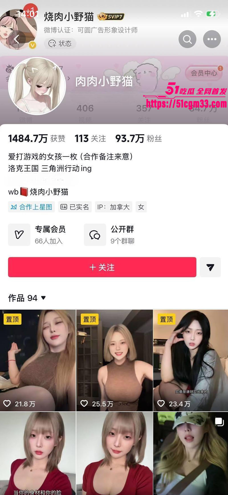 百万网红肉肉小野猫 1
