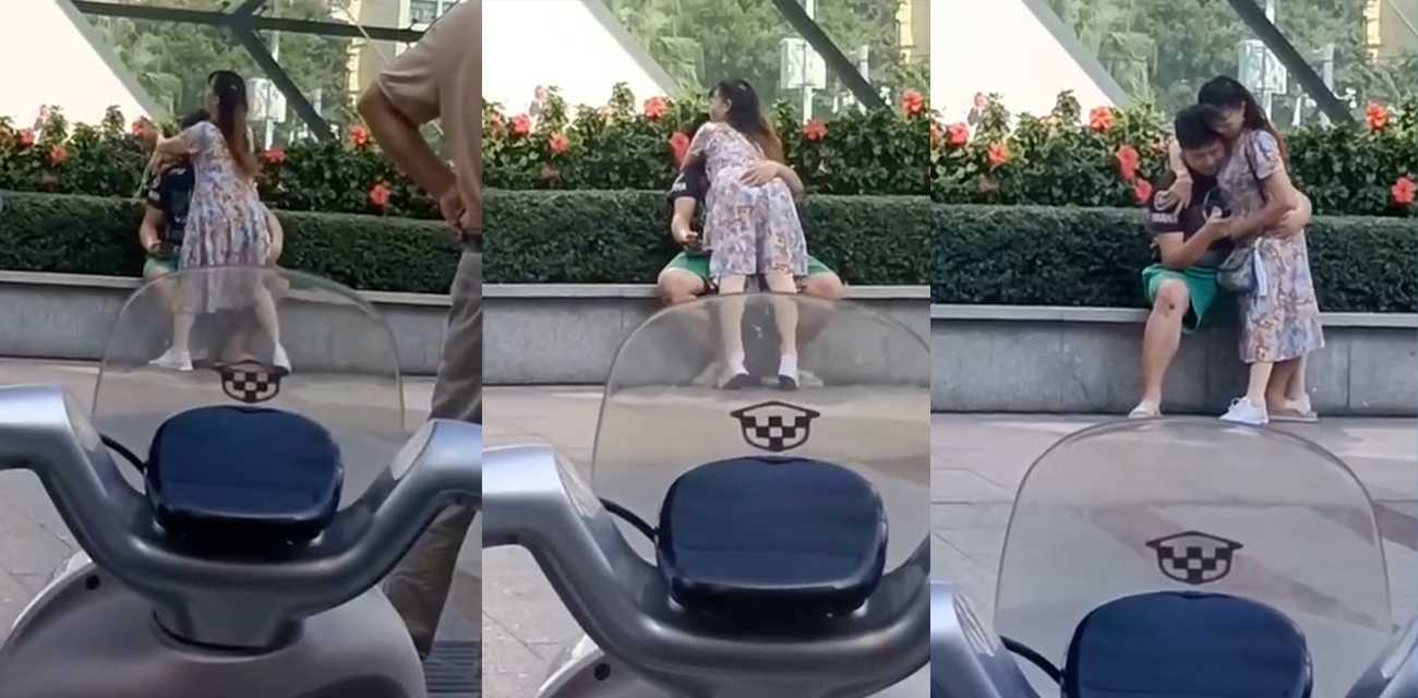 饥渴人妻当街和猛男激情热吻 掀开裙子狠摸屁股 毫不顾忌路人异样眼光！