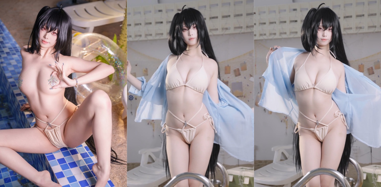 碧蓝航线大凤海滨白日美梦写真 大尺度蜜汁猫裘泳池私拍流出 画面视觉冲击力极强
